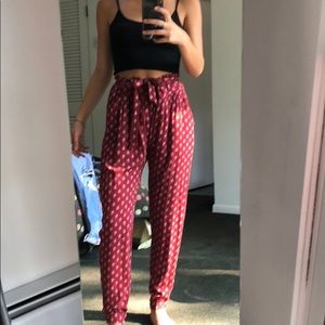Maroon Forever 21 Printed Pants